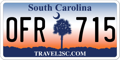 SC license plate OFR715