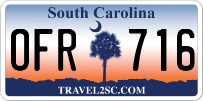 SC license plate OFR716