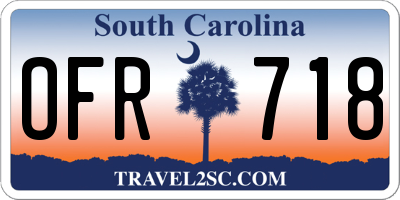 SC license plate OFR718