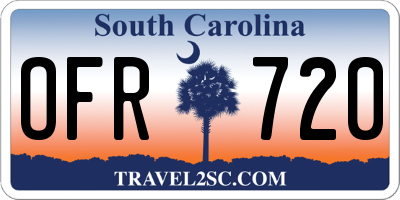 SC license plate OFR720