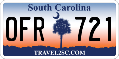 SC license plate OFR721