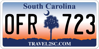 SC license plate OFR723