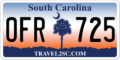 SC license plate OFR725