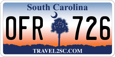 SC license plate OFR726