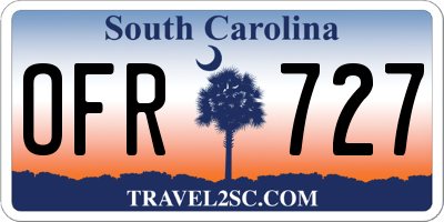 SC license plate OFR727