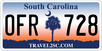 SC license plate OFR728