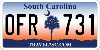 SC license plate OFR731