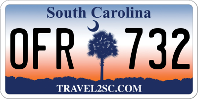 SC license plate OFR732