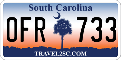 SC license plate OFR733