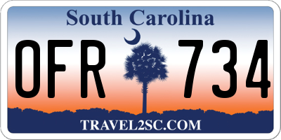 SC license plate OFR734