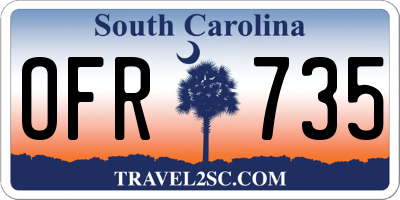 SC license plate OFR735