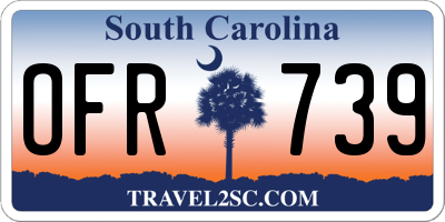 SC license plate OFR739