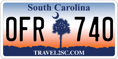 SC license plate OFR740