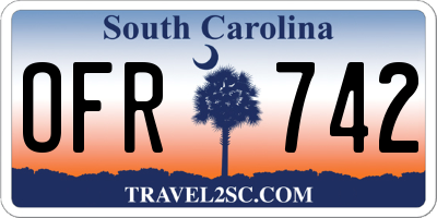 SC license plate OFR742