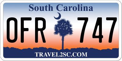 SC license plate OFR747