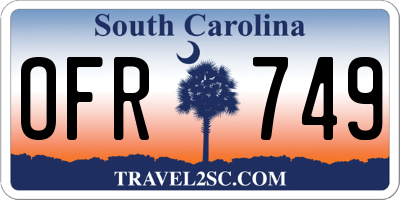 SC license plate OFR749