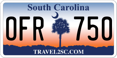 SC license plate OFR750