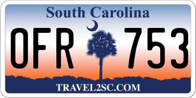 SC license plate OFR753