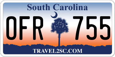 SC license plate OFR755