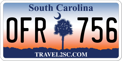SC license plate OFR756