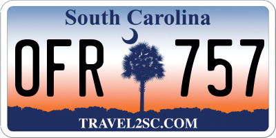 SC license plate OFR757