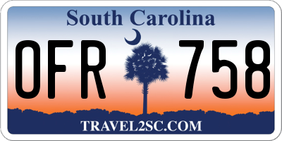 SC license plate OFR758