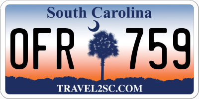 SC license plate OFR759