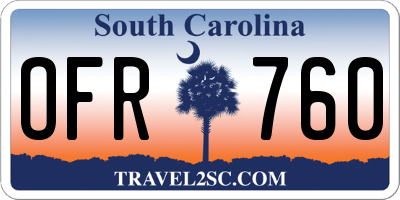 SC license plate OFR760