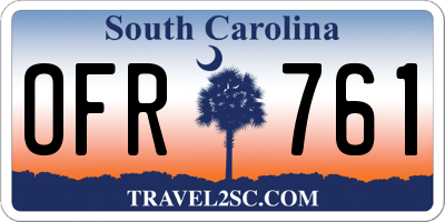 SC license plate OFR761