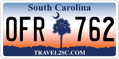 SC license plate OFR762