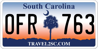 SC license plate OFR763