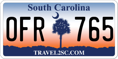 SC license plate OFR765