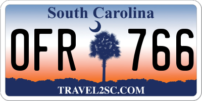 SC license plate OFR766