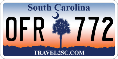 SC license plate OFR772