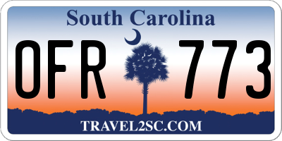 SC license plate OFR773