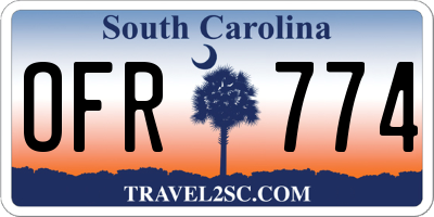 SC license plate OFR774