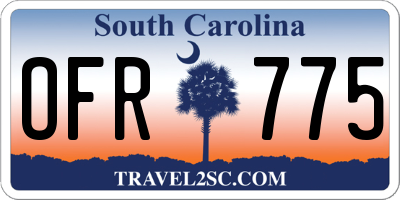 SC license plate OFR775