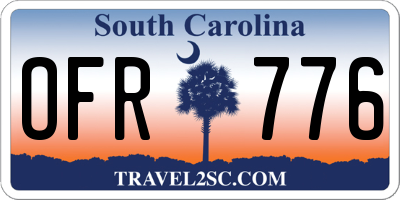 SC license plate OFR776