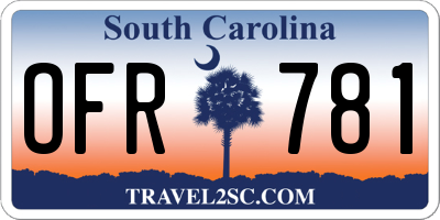SC license plate OFR781