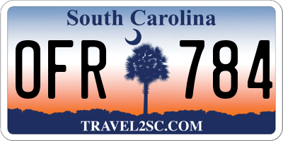 SC license plate OFR784