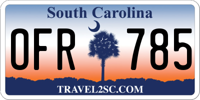 SC license plate OFR785