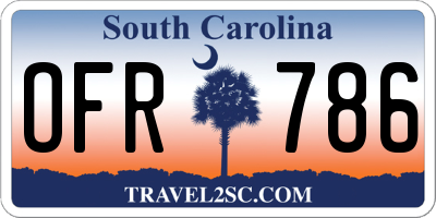 SC license plate OFR786
