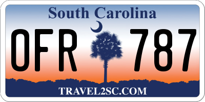 SC license plate OFR787