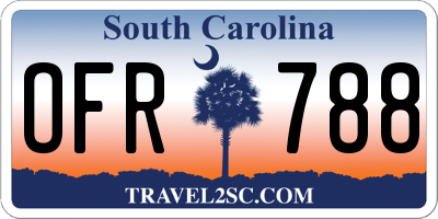 SC license plate OFR788
