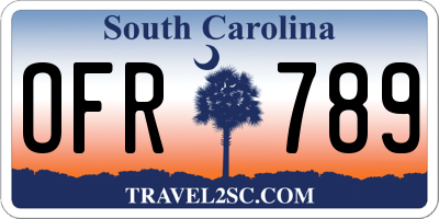 SC license plate OFR789