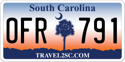 SC license plate OFR791