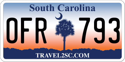 SC license plate OFR793