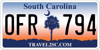 SC license plate OFR794