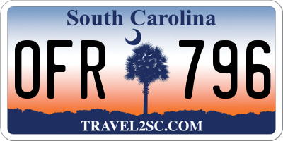 SC license plate OFR796