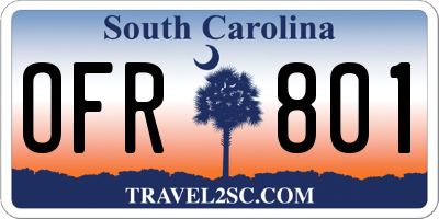 SC license plate OFR801